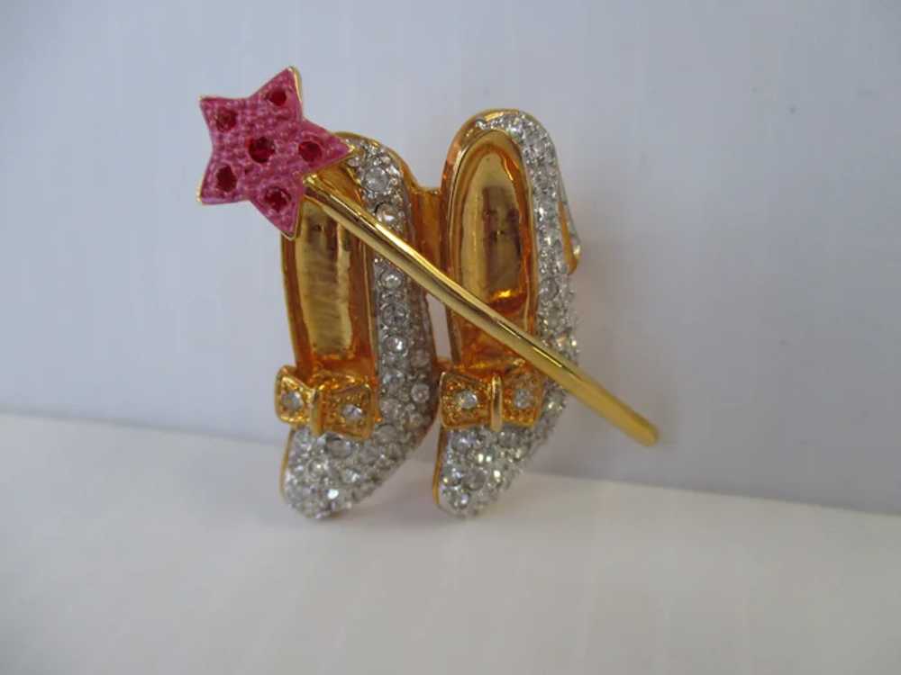 Dorothy Wizard of Oz Slippers Wand Brooch Vintage - image 9
