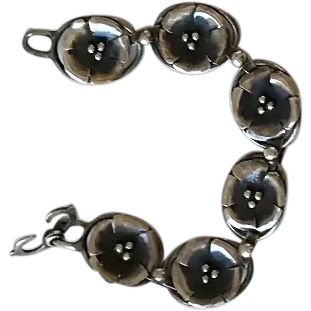 Sterling Silver Flower Bracelet - image 1