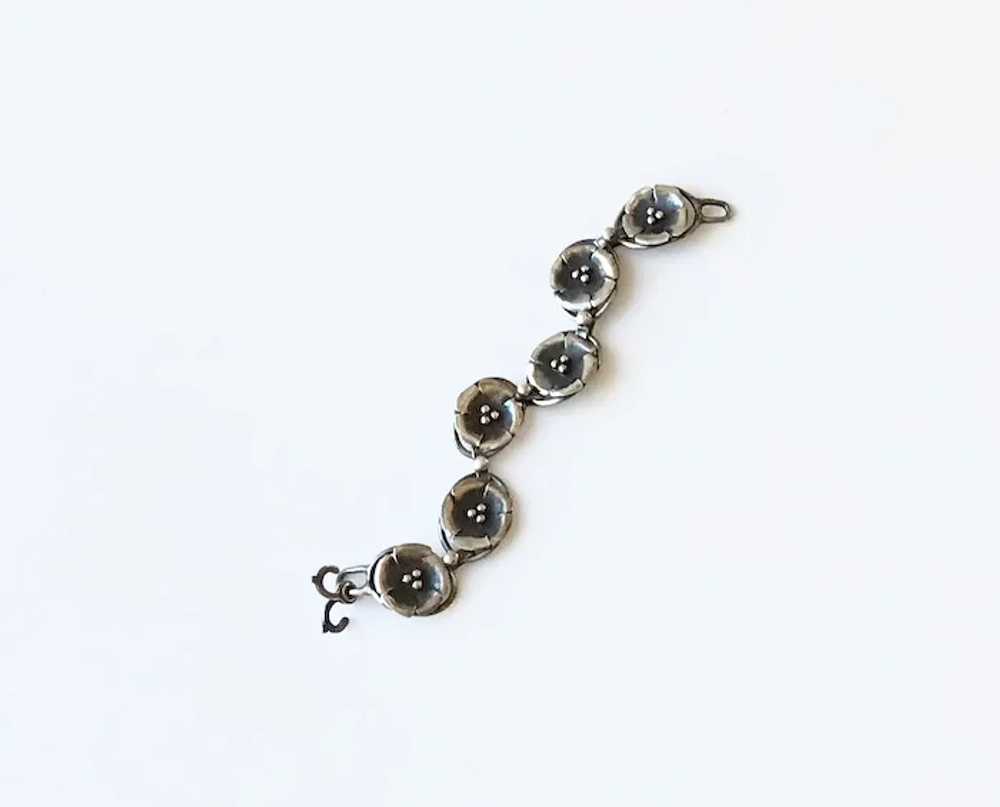 Sterling Silver Flower Bracelet - image 2