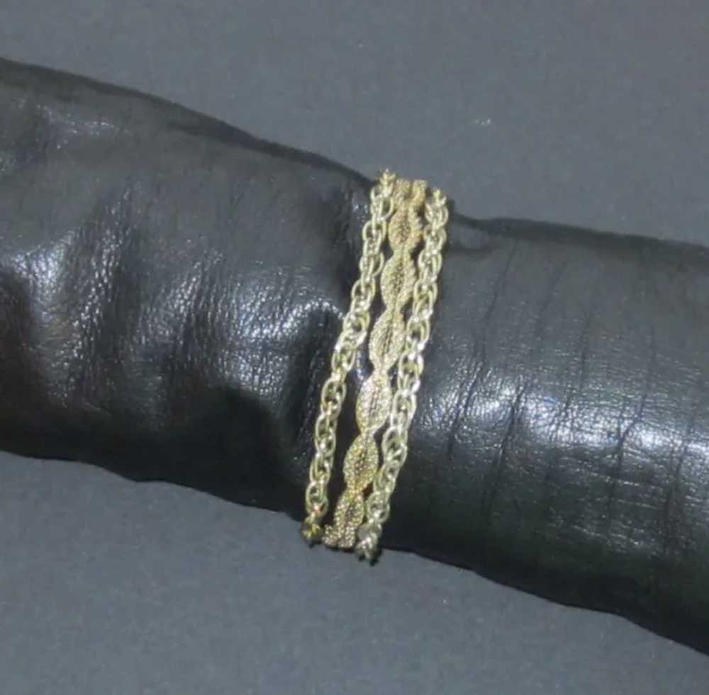 Three Strands Gold Tone Mesh Chain Bracelet - image 1