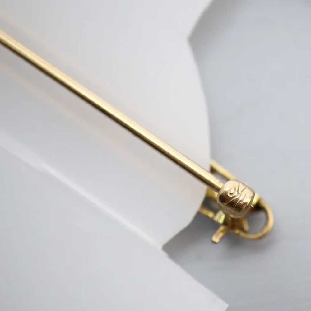 Kohn & Co Natural Seed Pearl 10k Gold Bar Pin - image 7
