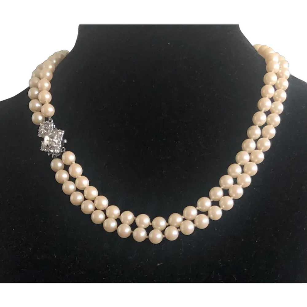 Beautiful Two Strands Creamy Colour Faux Pearl wi… - image 1