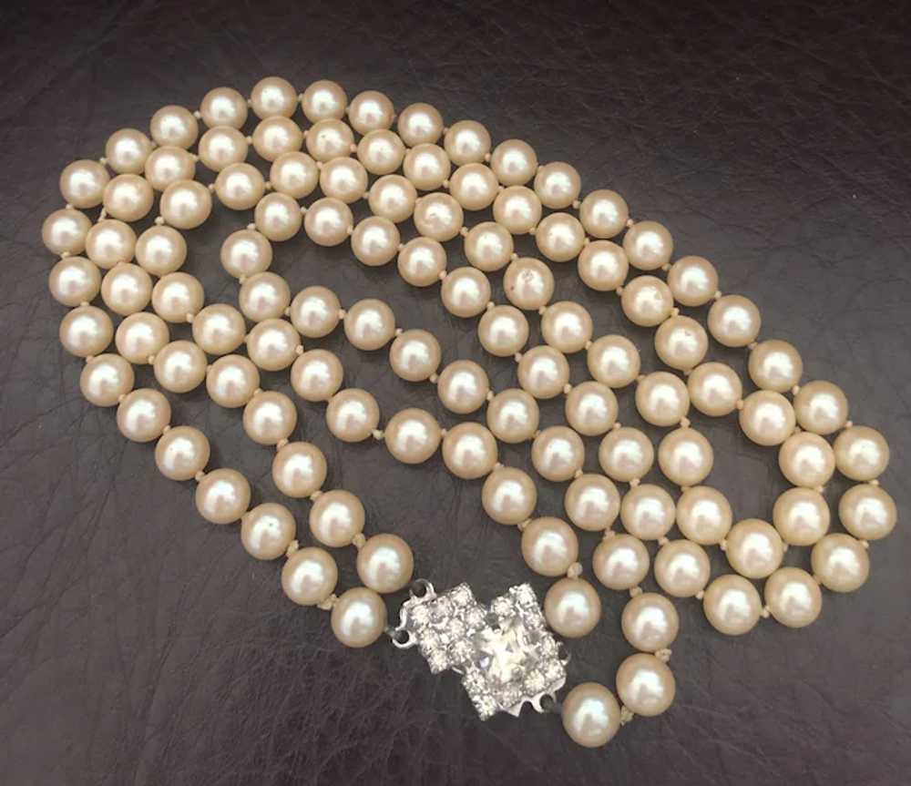 Beautiful Two Strands Creamy Colour Faux Pearl wi… - image 2