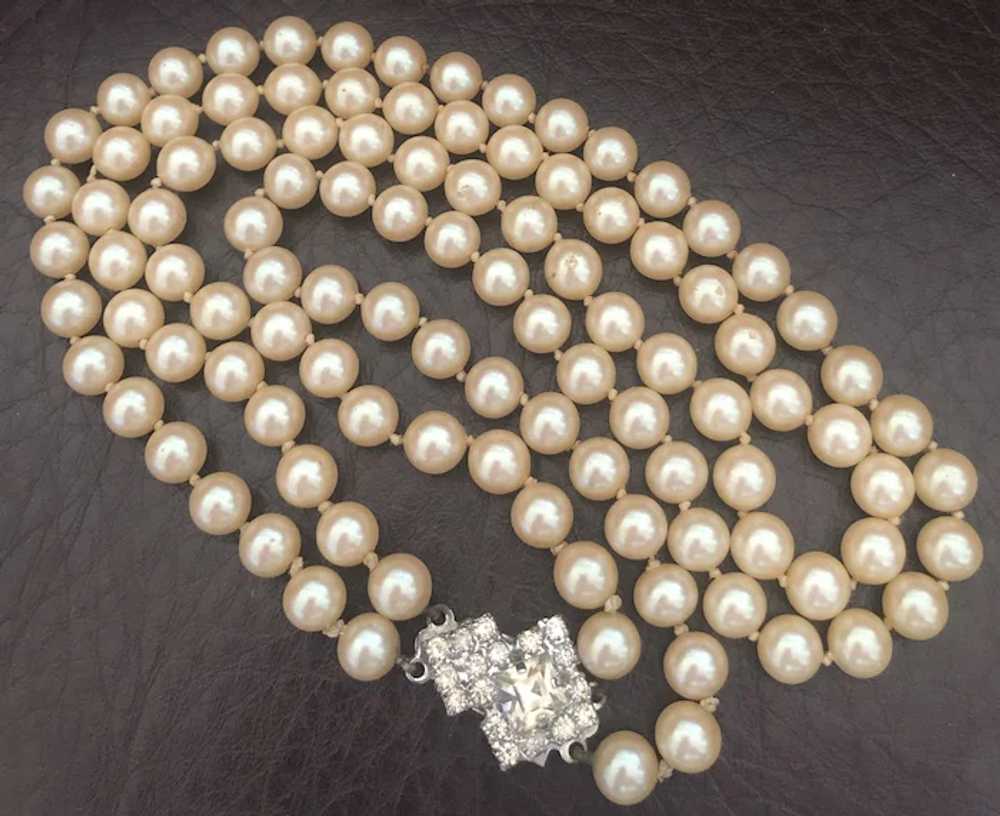 Beautiful Two Strands Creamy Colour Faux Pearl wi… - image 4