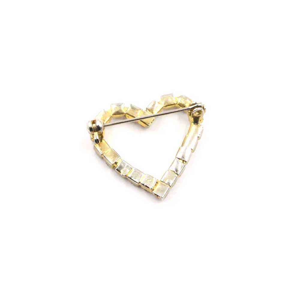 Brooch Pin Heart Rhinestone Figural - image 3