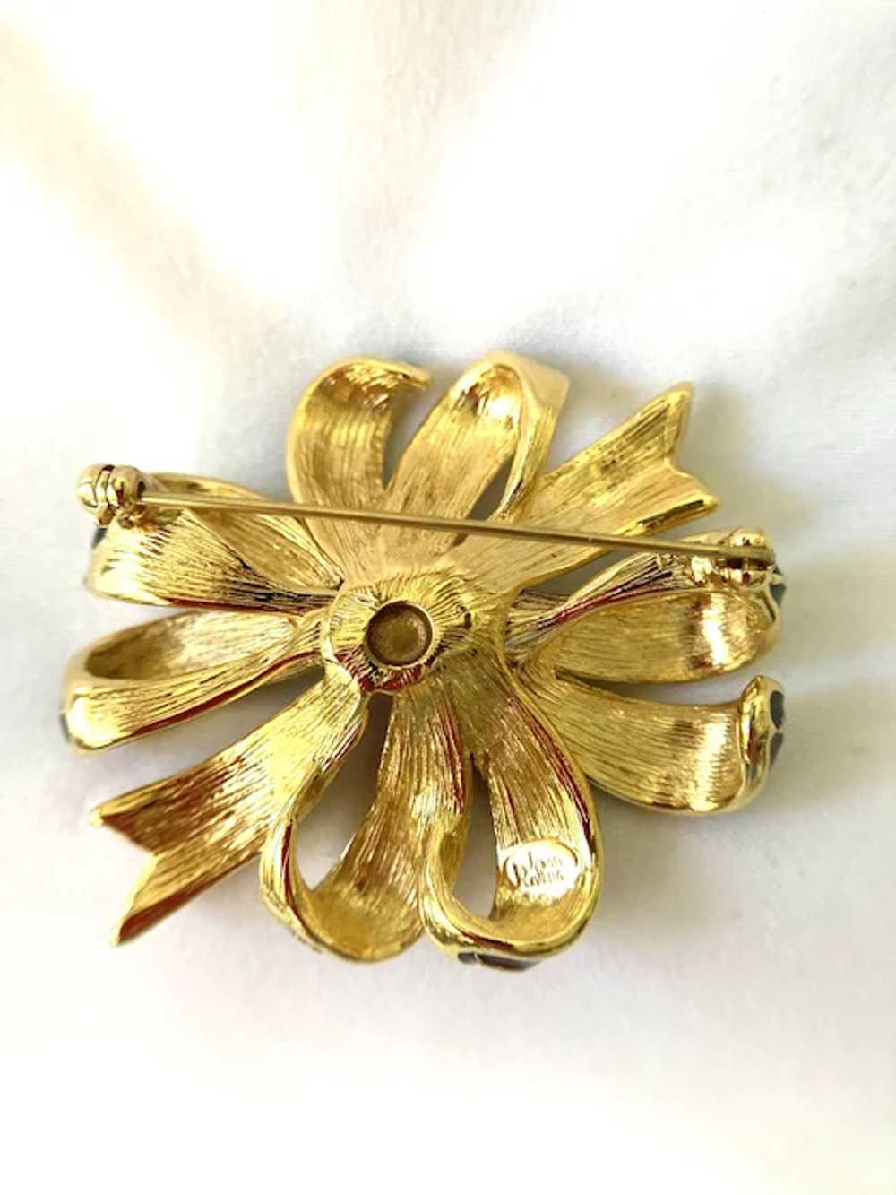 Vintage Joan Rivers Enamel Bow Pin/Brooch - image 3