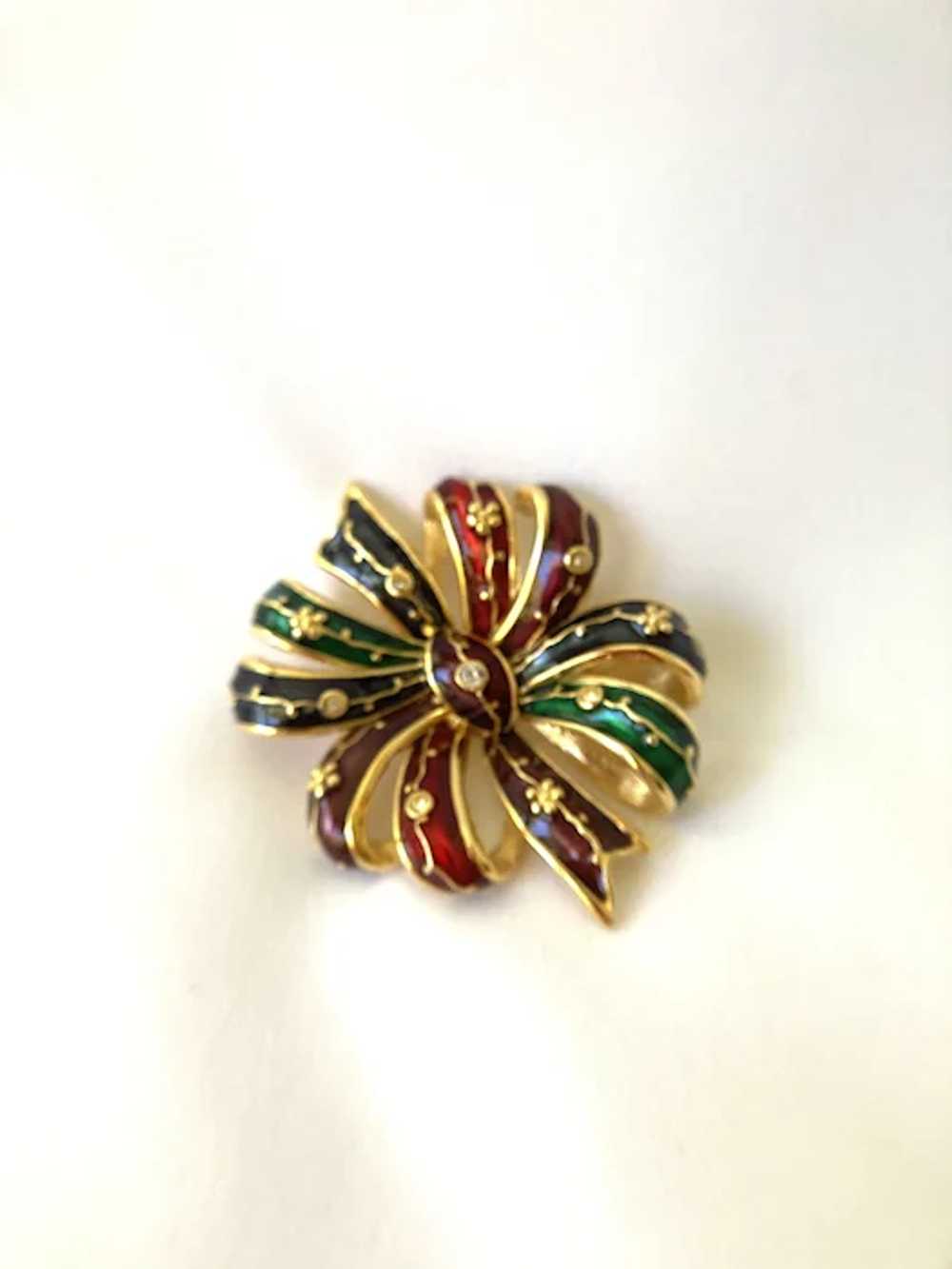 Vintage Joan Rivers Enamel Bow Pin/Brooch - image 8