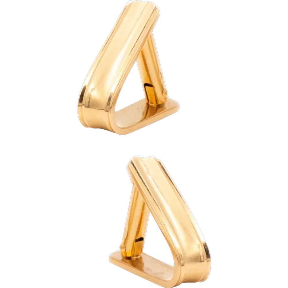 French 1940 Art-Deco geometric stirrup cufflinks … - image 1