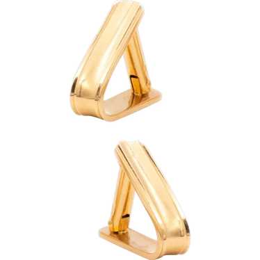 French 1940 Art-Deco geometric stirrup cufflinks … - image 1