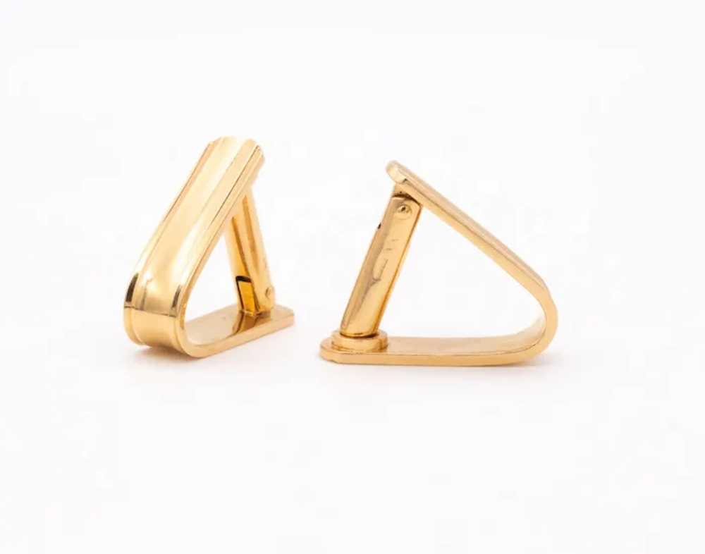 French 1940 Art-Deco geometric stirrup cufflinks … - image 2