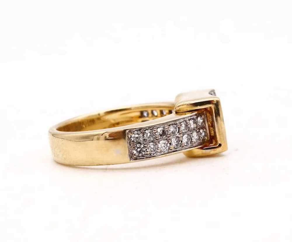 Italian modernist geometric ring in 18 kt yellow … - image 3