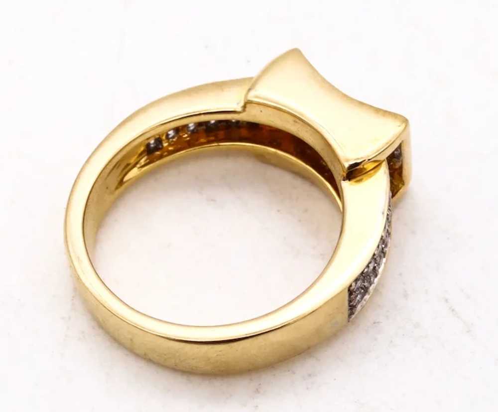 Italian modernist geometric ring in 18 kt yellow … - image 8