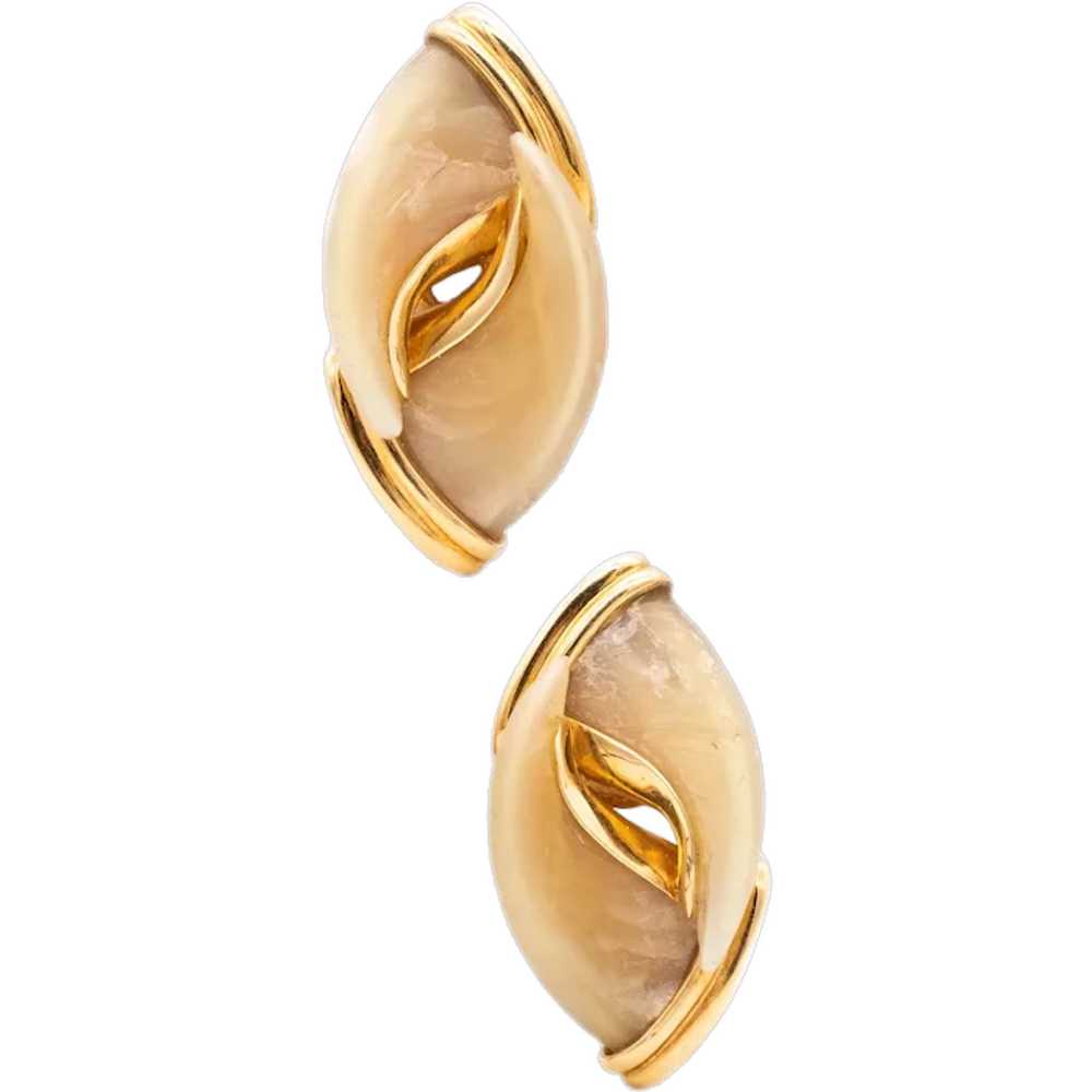 Bry of Paris 1970 rare French earrings in 18 kt y… - image 1