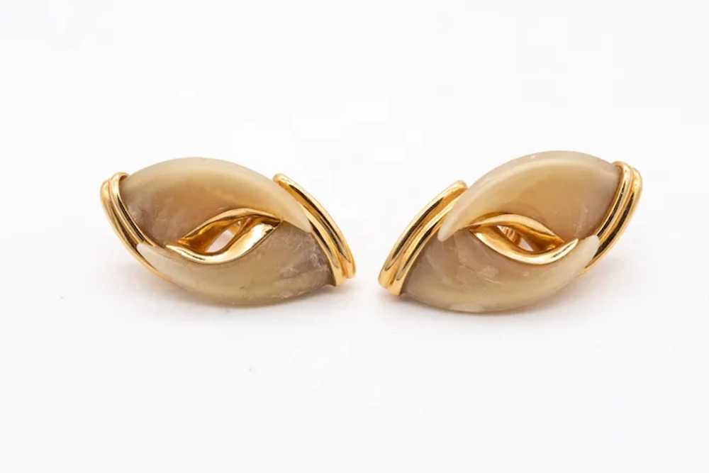 Bry of Paris 1970 rare French earrings in 18 kt y… - image 2