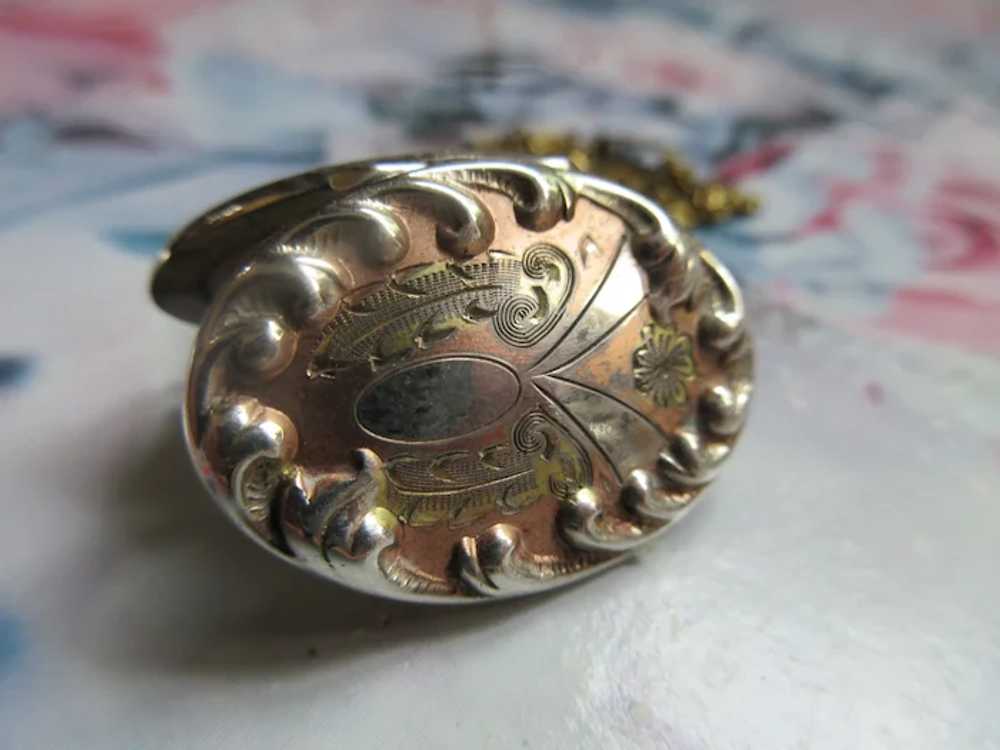 Older Vintage Picture Locket Necklace in Gold Fill - image 4