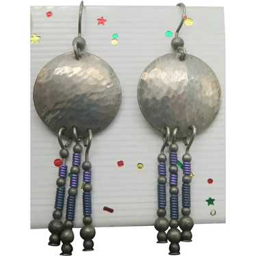 Sterling Silver Modernist Dangle Earrings w/ Anodi