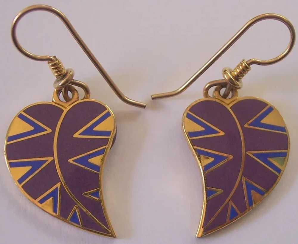 Laurel Burch Enamel Petite Petal Leaf Dangle Earr… - image 2