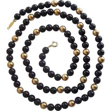 Napier Black & Gold tone Bead Necklace