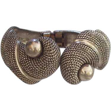 Boucher Swirl & Ball Knot Clamper Bracelet Silver… - image 1