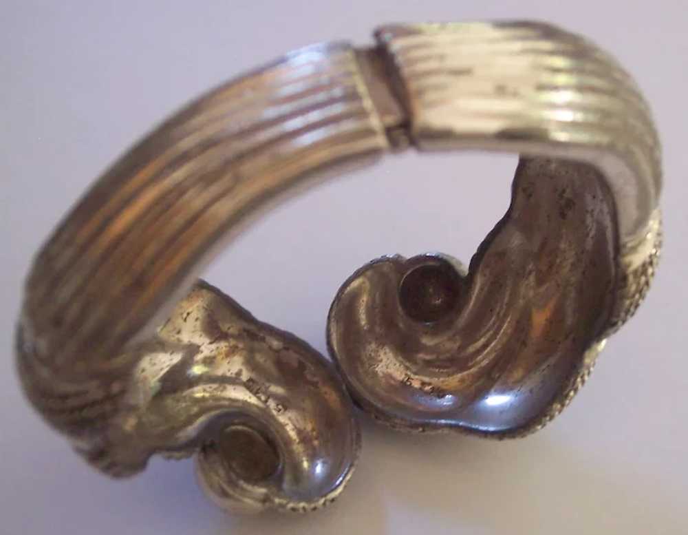 Boucher Swirl & Ball Knot Clamper Bracelet Silver… - image 5