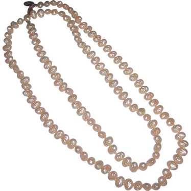 Les Bernard Hand Knotted Strand Faux Freshwater P… - image 1