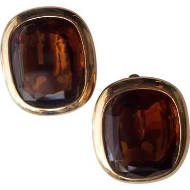 Lovely Topaz Glass Joan Rivers Earrings - image 1
