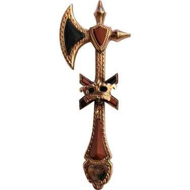 Rare Scottish Gold Hatchet Pin