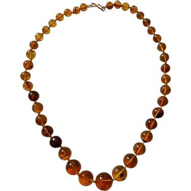 Vintage Amber Bead Necklace - image 1