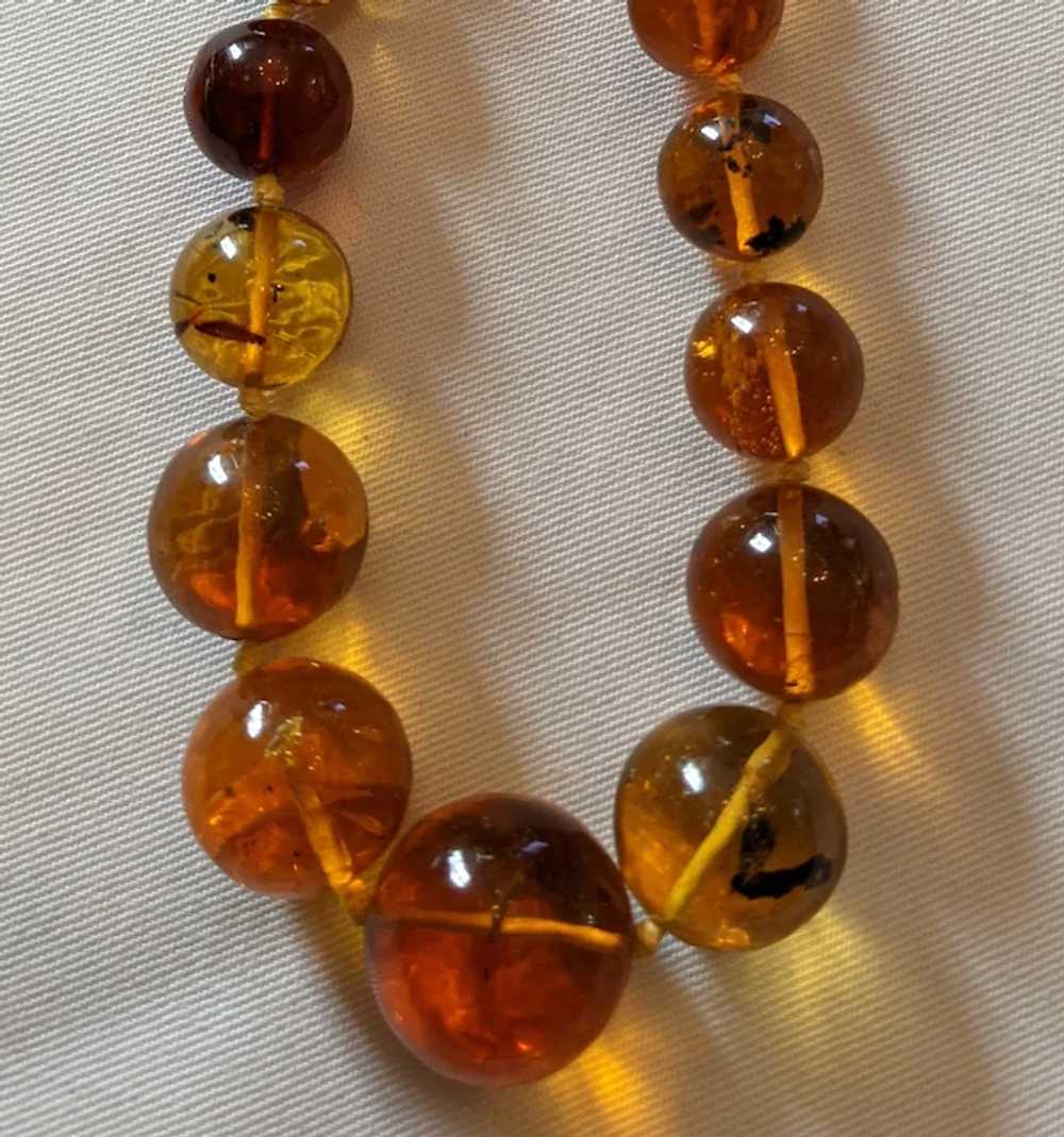 Vintage Amber Bead Necklace - image 2