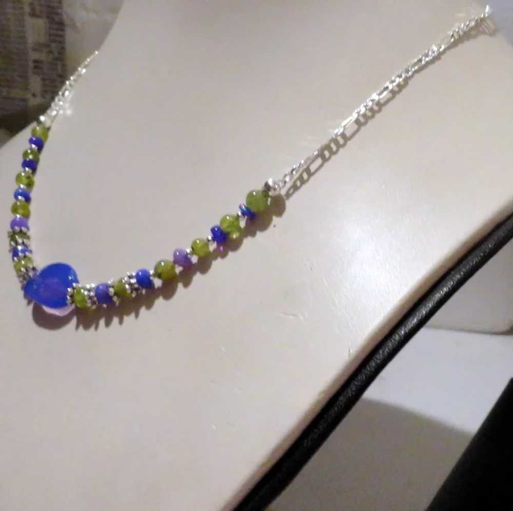 JFTS Purple Ethiopian Opal & Peridot Necklace - image 7