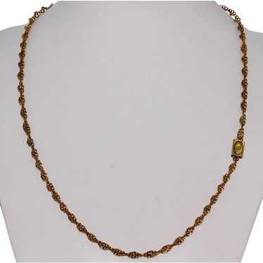 Antique Georgian 9K Gold Woven Link Chain Necklace - image 1