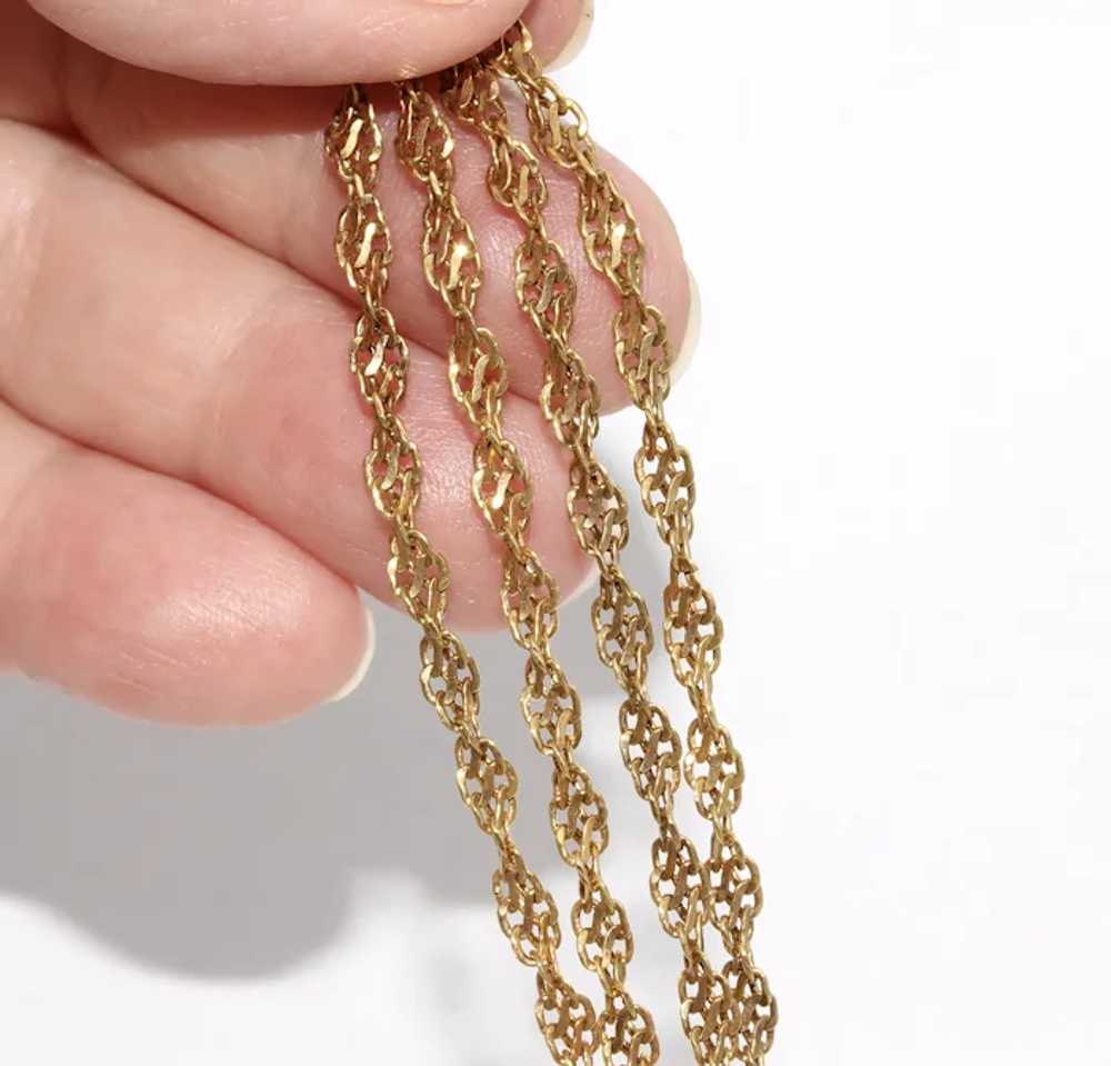 Antique Georgian 9K Gold Woven Link Chain Necklace - image 2