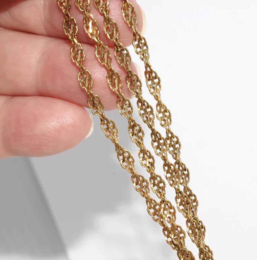 Antique Georgian 9K Gold Woven Link Chain Necklace - image 3