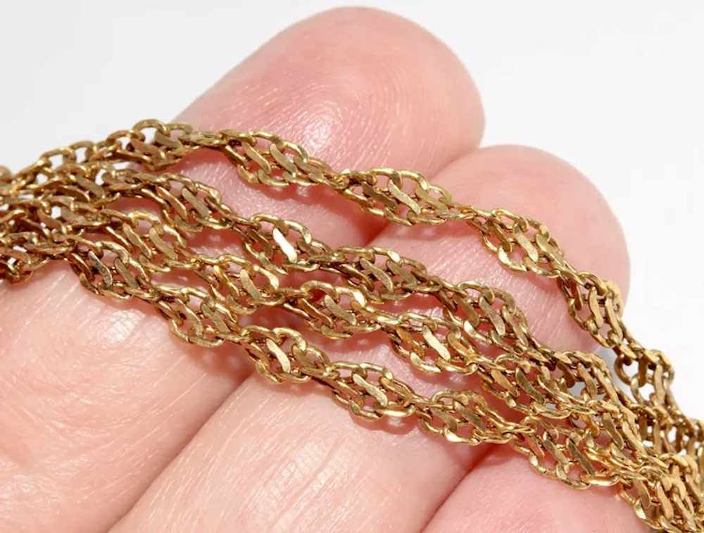 Antique Georgian 9K Gold Woven Link Chain Necklace - image 5