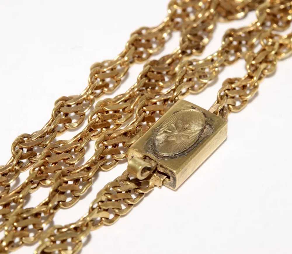Antique Georgian 9K Gold Woven Link Chain Necklace - image 6
