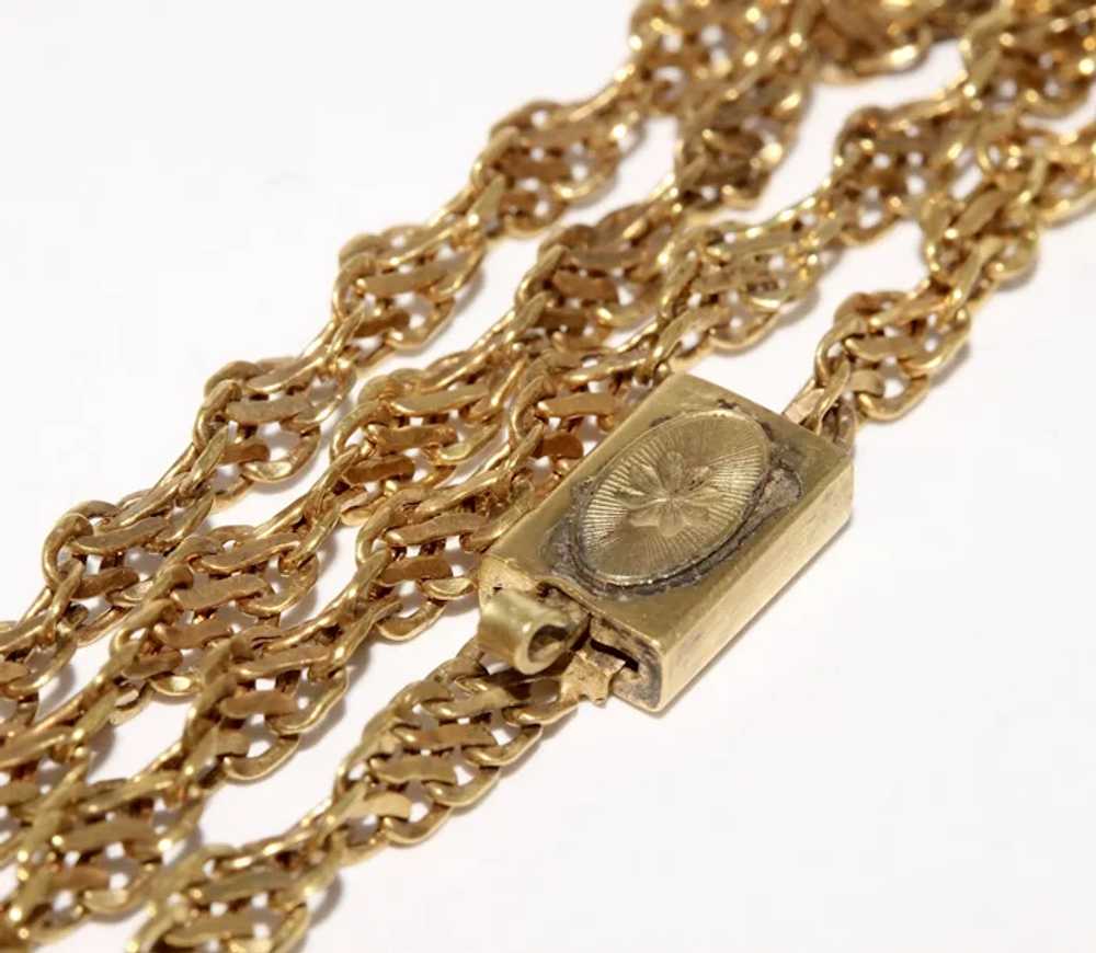 Antique Georgian 9K Gold Woven Link Chain Necklace - image 6