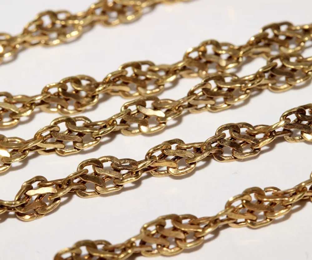 Antique Georgian 9K Gold Woven Link Chain Necklace - image 7