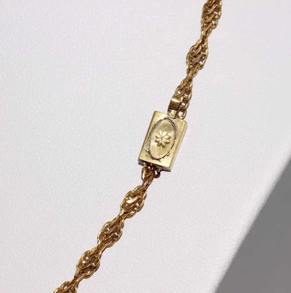 Antique Georgian 9K Gold Woven Link Chain Necklace - image 8