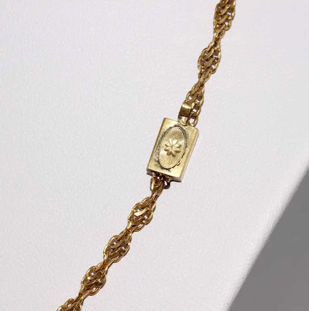 Antique Georgian 9K Gold Woven Link Chain Necklace - image 8