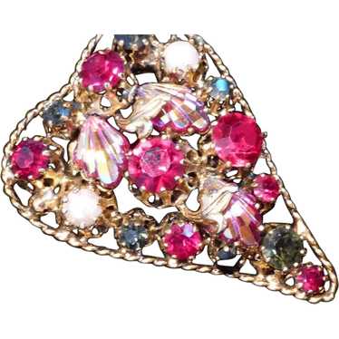 Fabulous Austria Crystal Rhinestone Heart Brooch