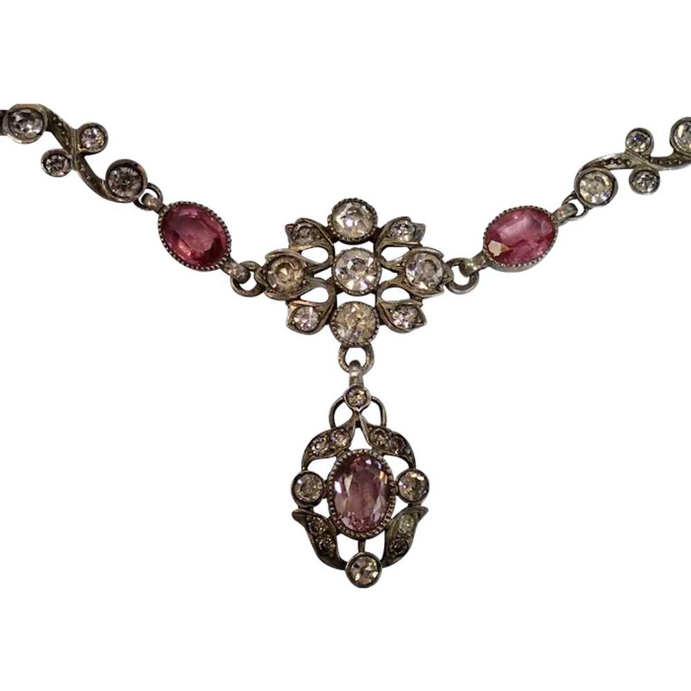 Antique English Paste Necklace In Silver - image 1