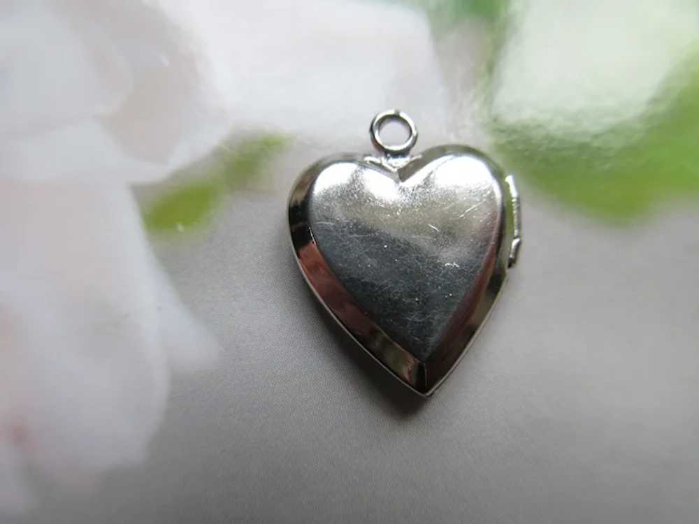 Vintage Sterling Heart Locket Charm - image 4