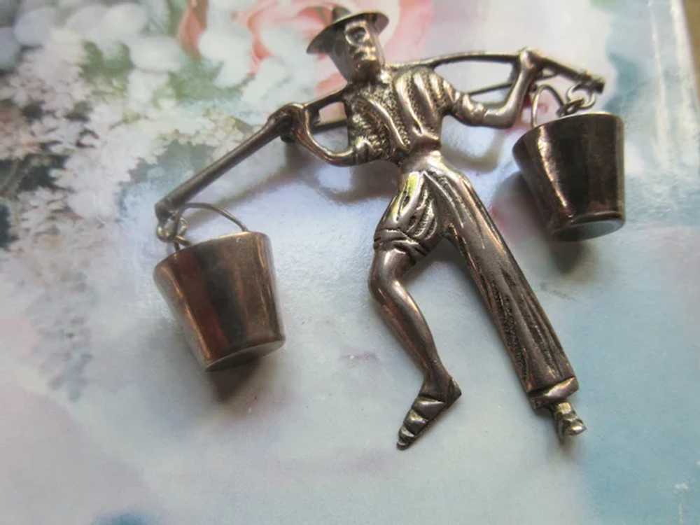 Vintage Mexico Silver Figural Pin - image 2