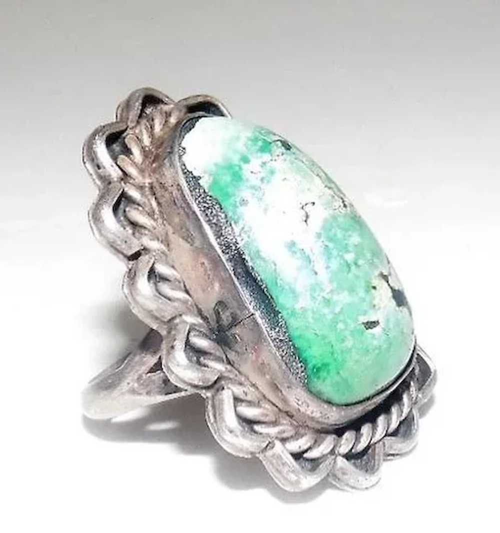 Large Natural Turquoise Stone Ring - Size 7.5 - image 2