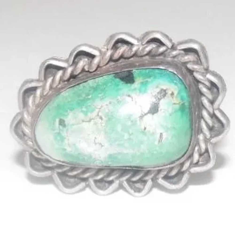 Large Natural Turquoise Stone Ring - Size 7.5 - image 4