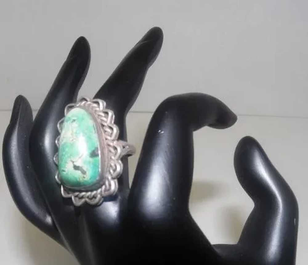 Large Natural Turquoise Stone Ring - Size 7.5 - image 7