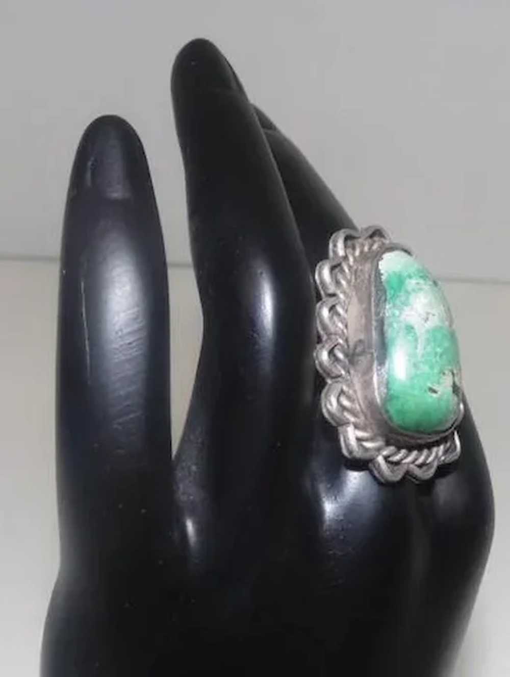 Large Natural Turquoise Stone Ring - Size 7.5 - image 8