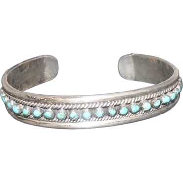 Pawn Silver Bracelet w/(35) Turquoise Stones