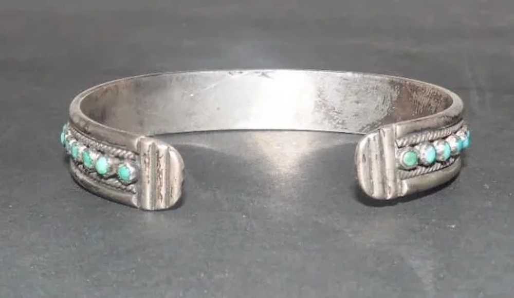 Pawn Silver Bracelet w/(35) Turquoise Stones - image 4