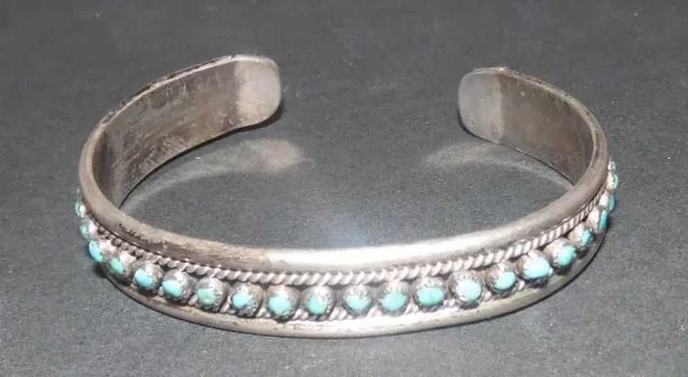 Pawn Silver Bracelet w/(35) Turquoise Stones - image 5